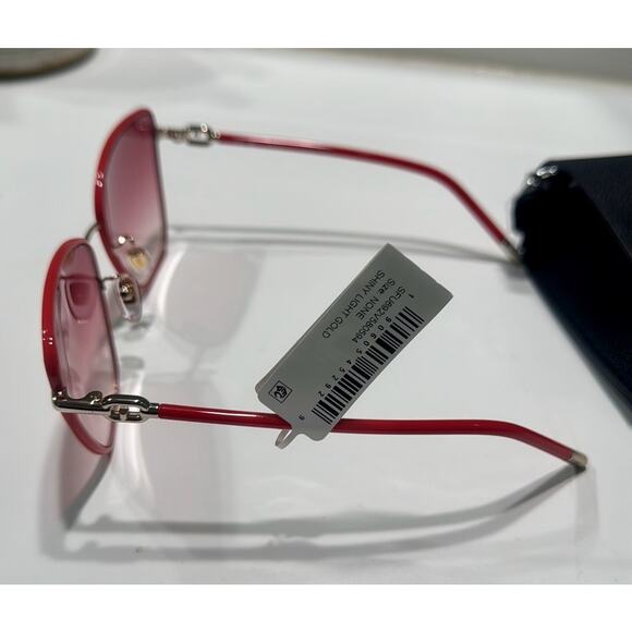 Furla 58mm Gradient Square Sunglasses Shiny Light Gold - Picture 5 of 7